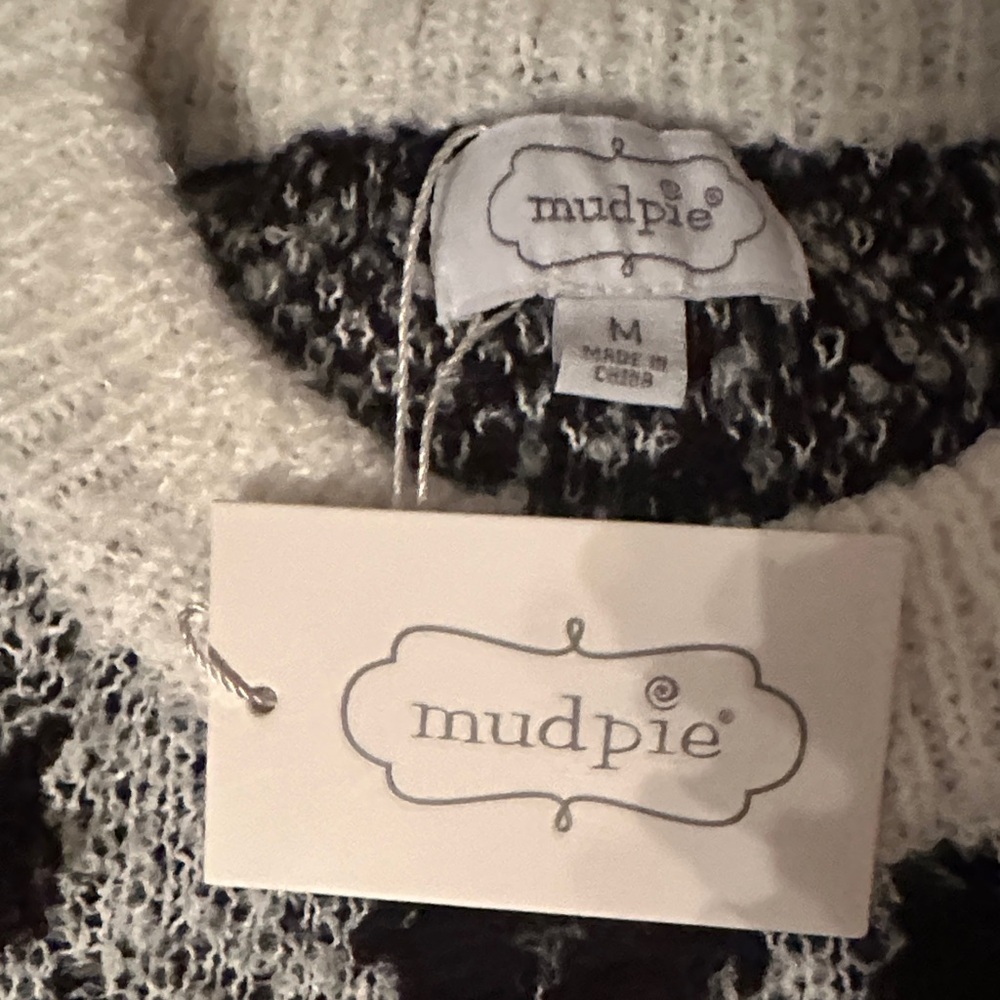 Mud Pie Black and White Patterned Sweater